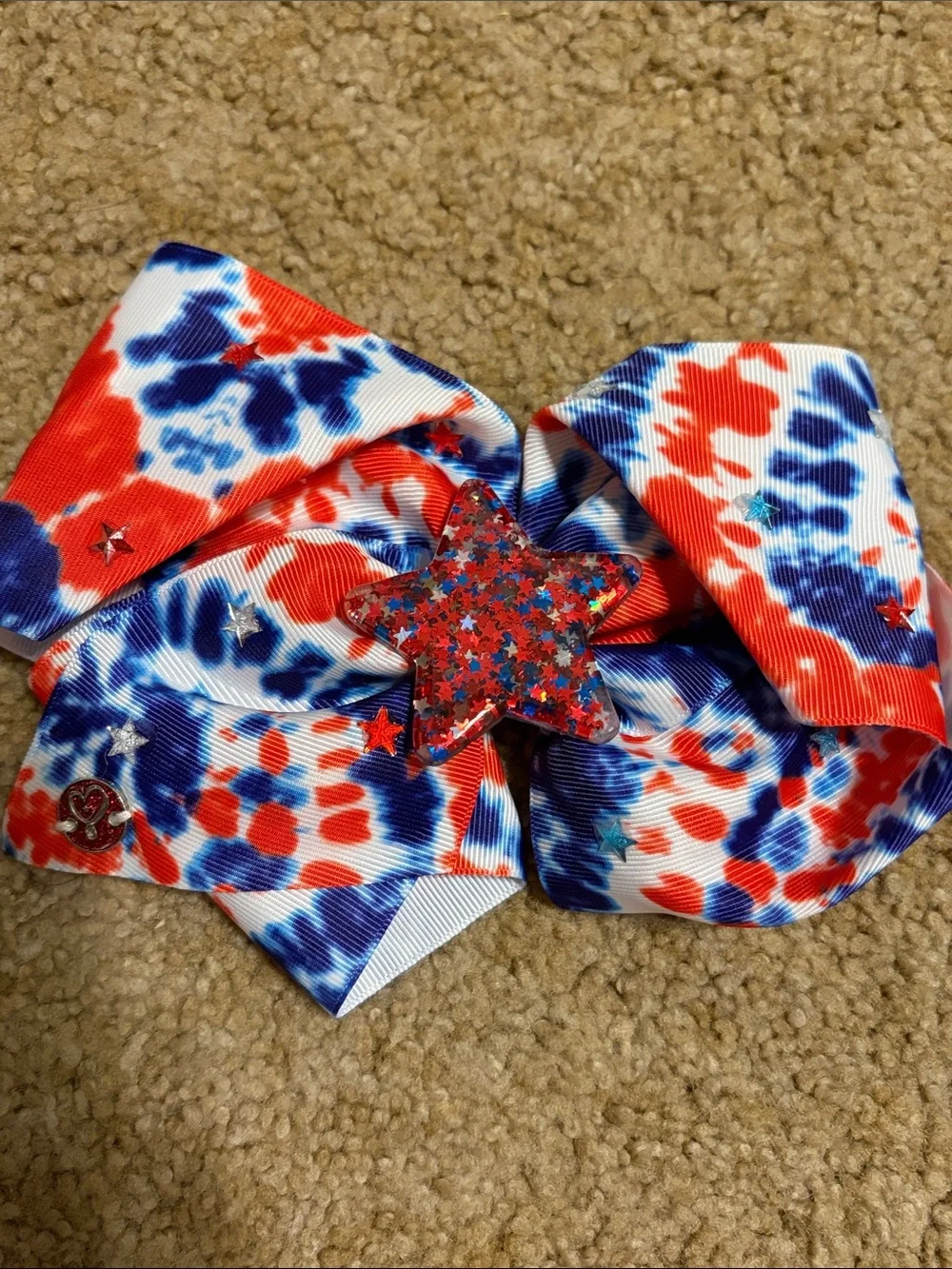 Set of 3 Red, White & Blue Star Jojo Siwa Bows - Patriotic Cheer
